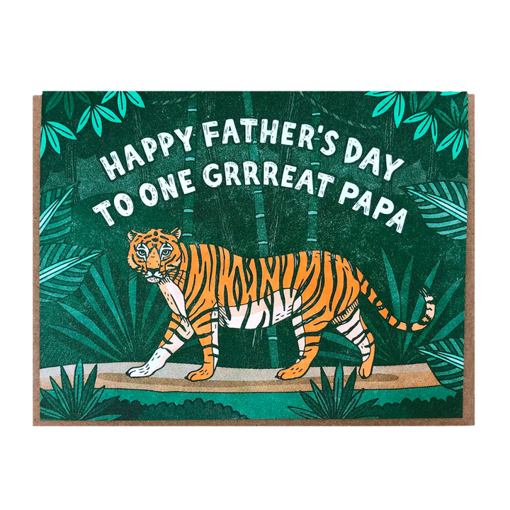 Grrreat Papa Tiger Greeting Card