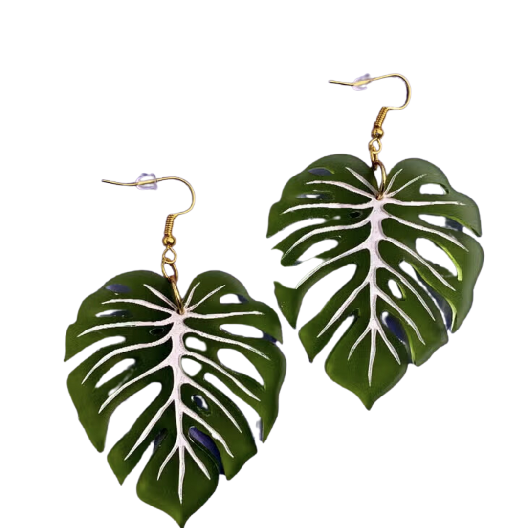 Monstera Leaf Earrings