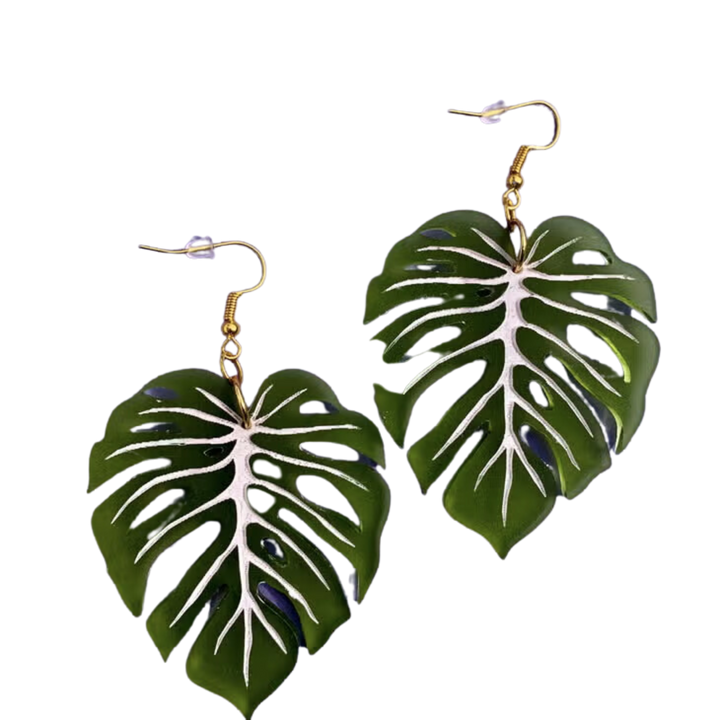 Monstera Leaf Earrings