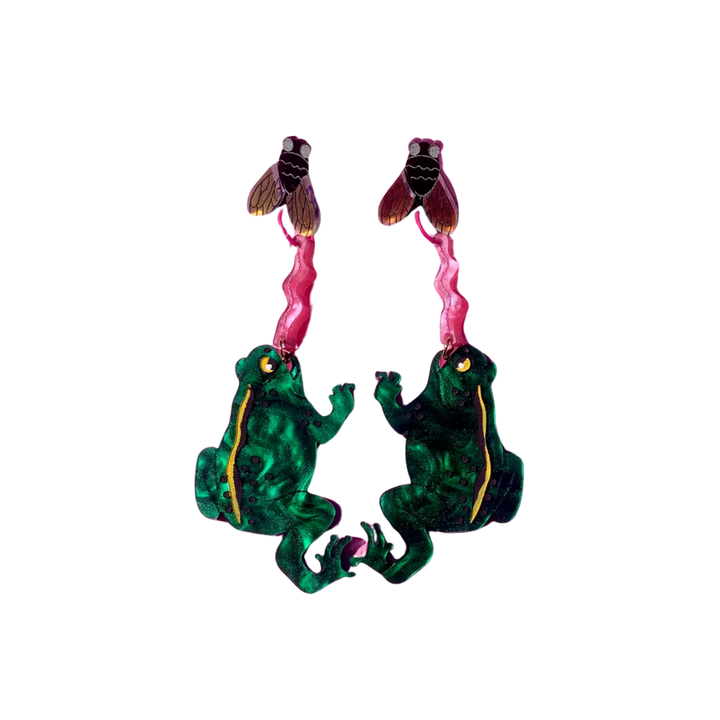 Frog and Fly Earrings