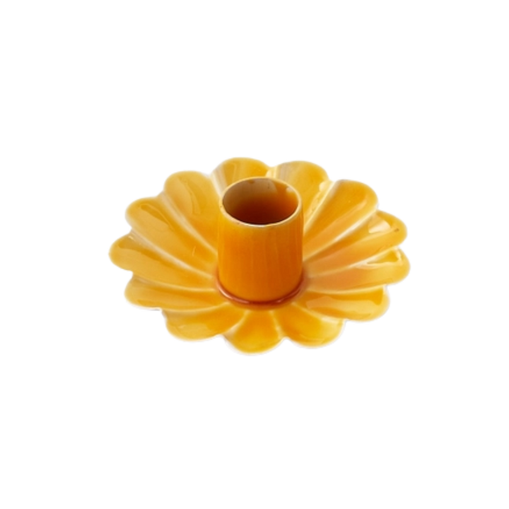 Scalloped Metal Taper Candle Holder