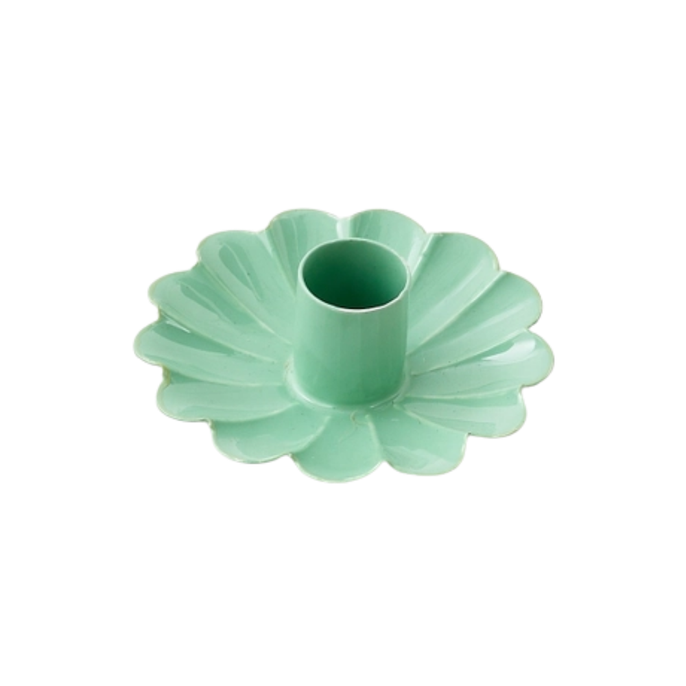 Scalloped Metal Taper Candle Holder