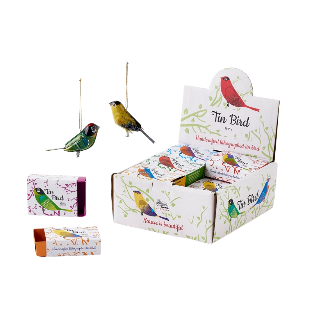Tiny Tin Bird Ornament (Assorted)