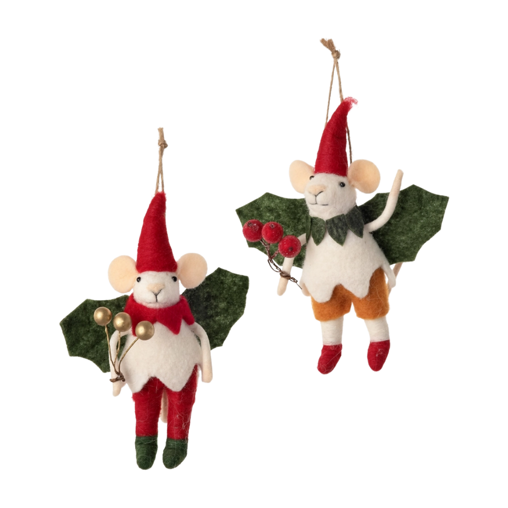 Christmas Mouse Felt Ornament
