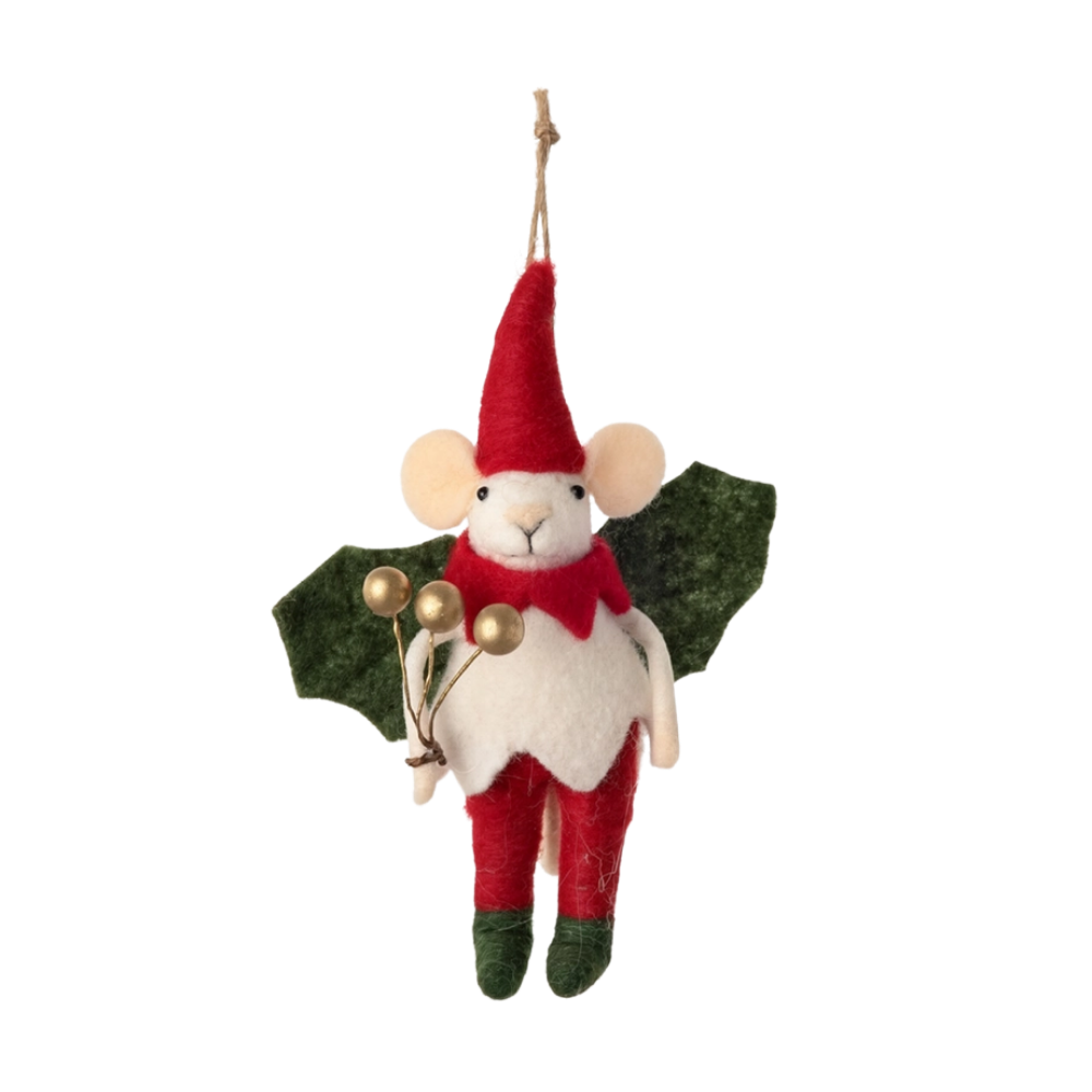 Christmas Mouse Felt Ornament