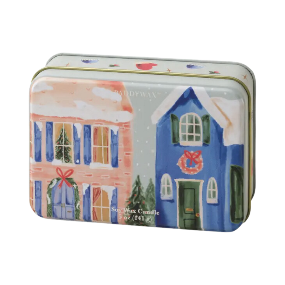 Holiday Illustrated 5 oz Candle Tin