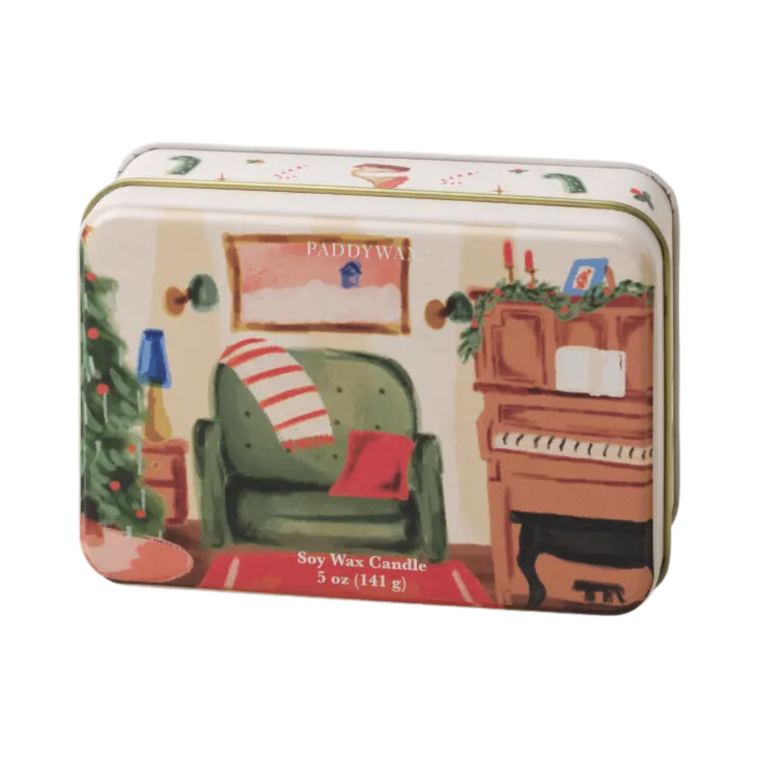 Holiday Illustrated 5 oz Candle Tin