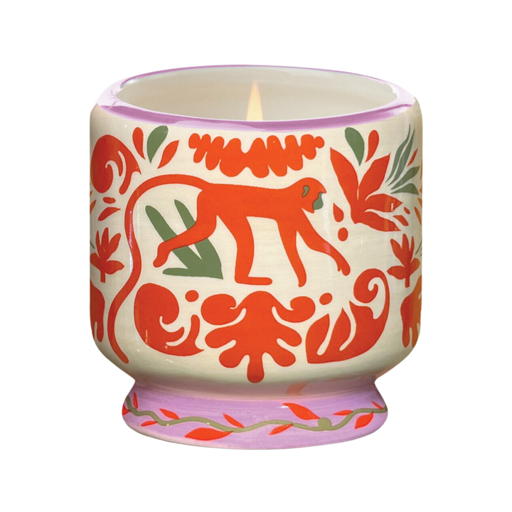 A Dopo 8oz Handpainted Ceramic Candle