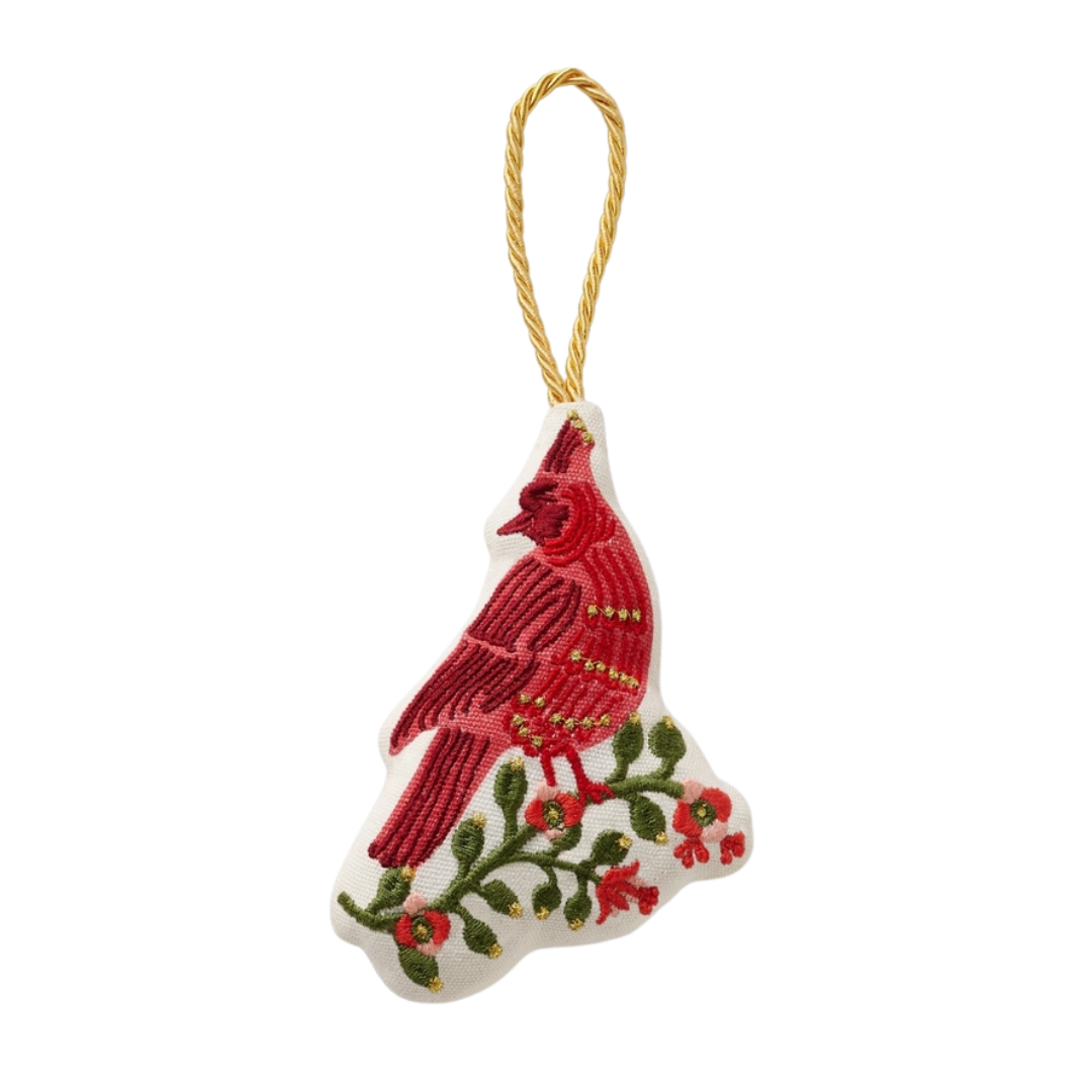 Cardinal Embroidered Ornament