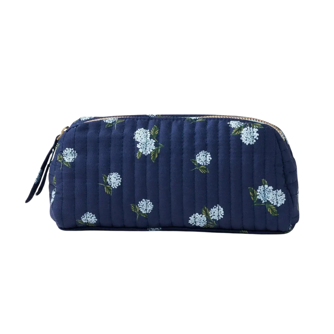 Ditsy Hydrangea Quilted Cosmetic Pouch