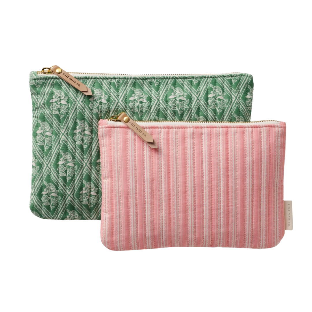 Rose Study Quilted Pouch Set