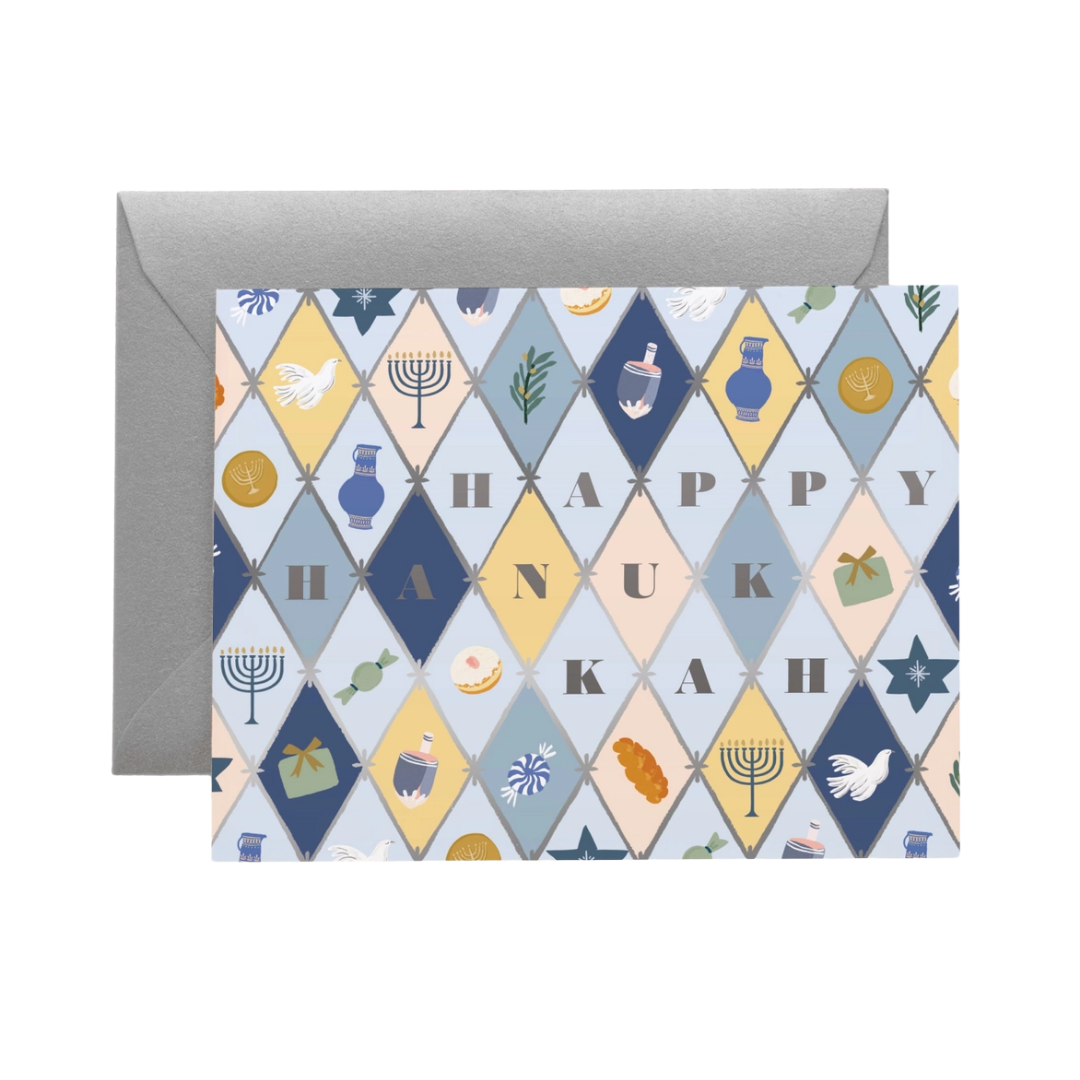 Hanukkah Argyle Greeting Card