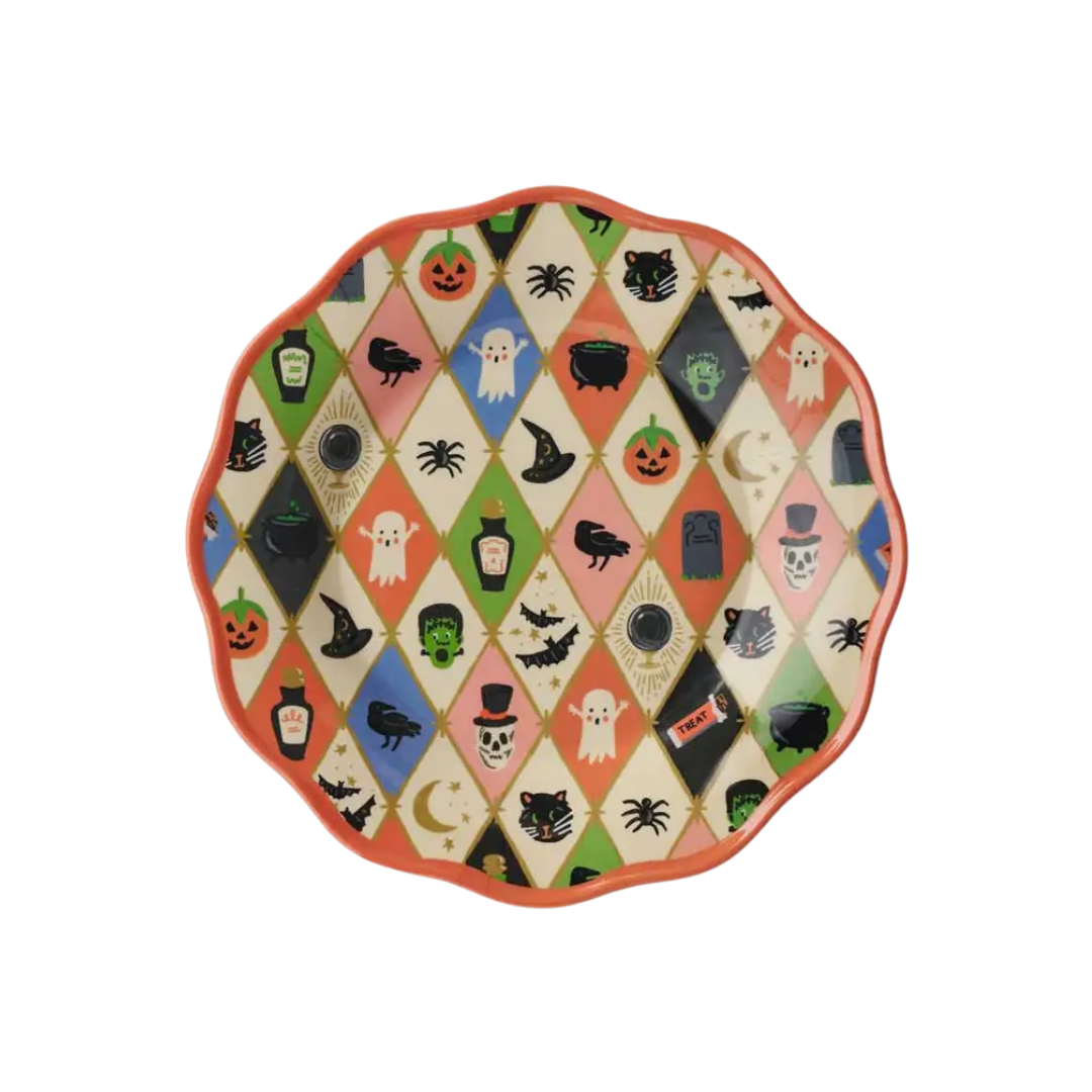 Halloween Argyle Melamine Dessert Plates