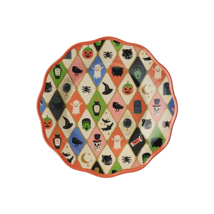 Halloween Argyle Melamine Dessert Plates