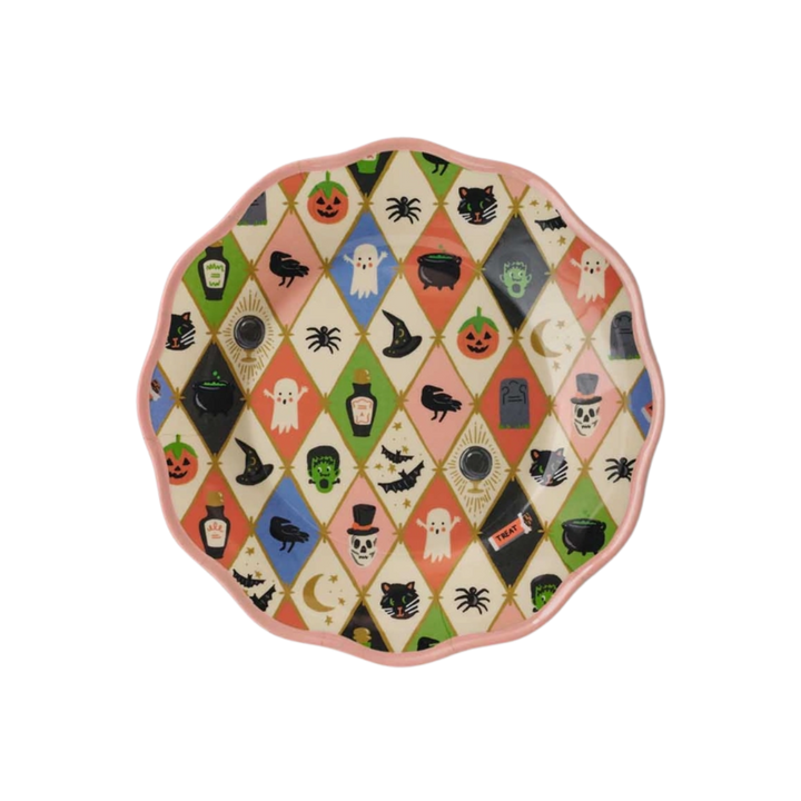 Halloween Argyle Melamine Dessert Plates
