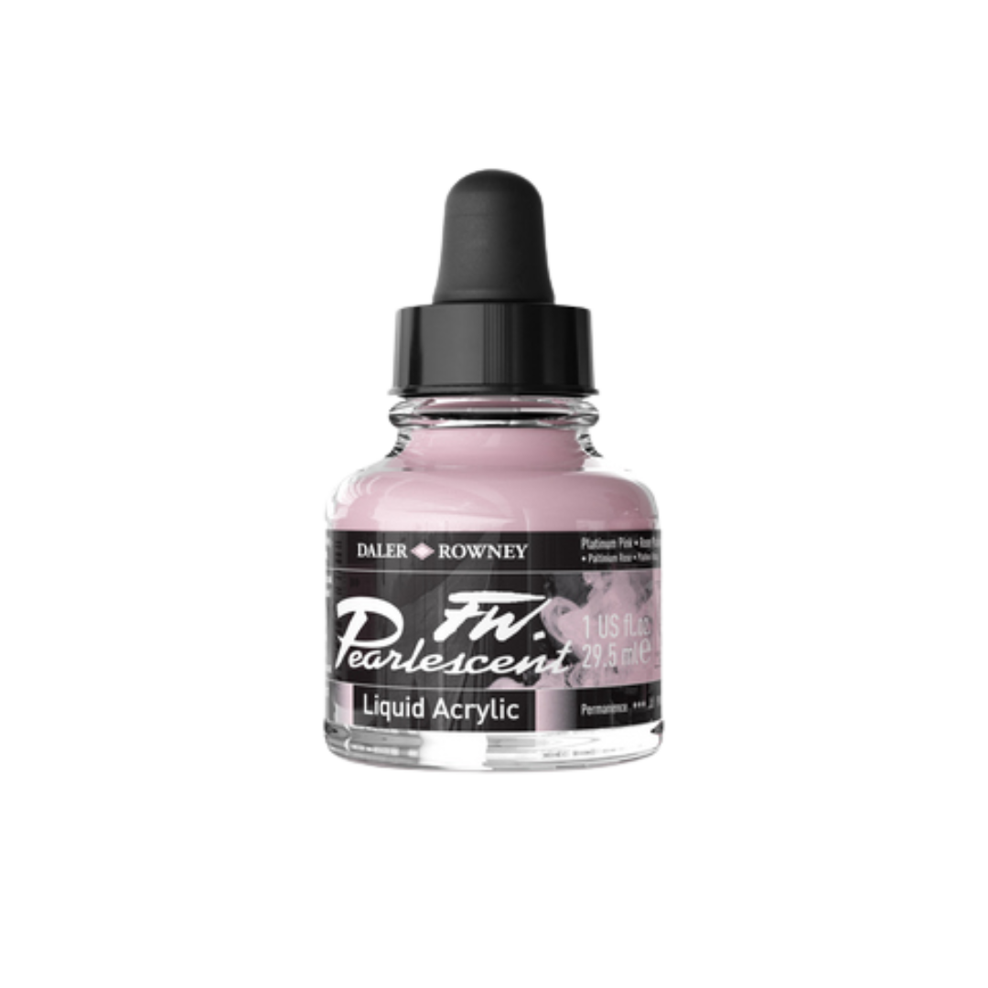 FW Pearlescent Liquid Acrylic Ink 1oz - Platinum Pink