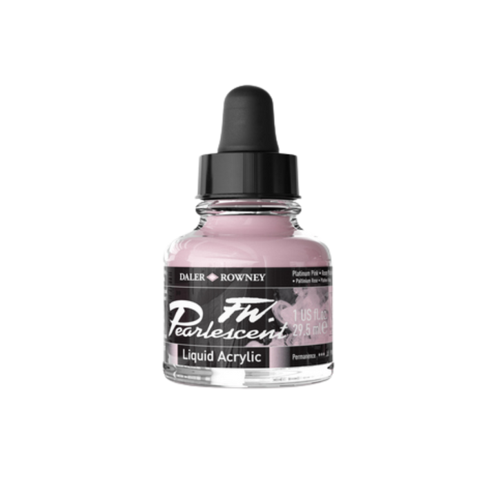FW Pearlescent Liquid Acrylic Ink 1oz - Platinum Pink