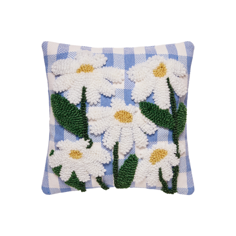 Daisies Tufted Poly Hook Pillow