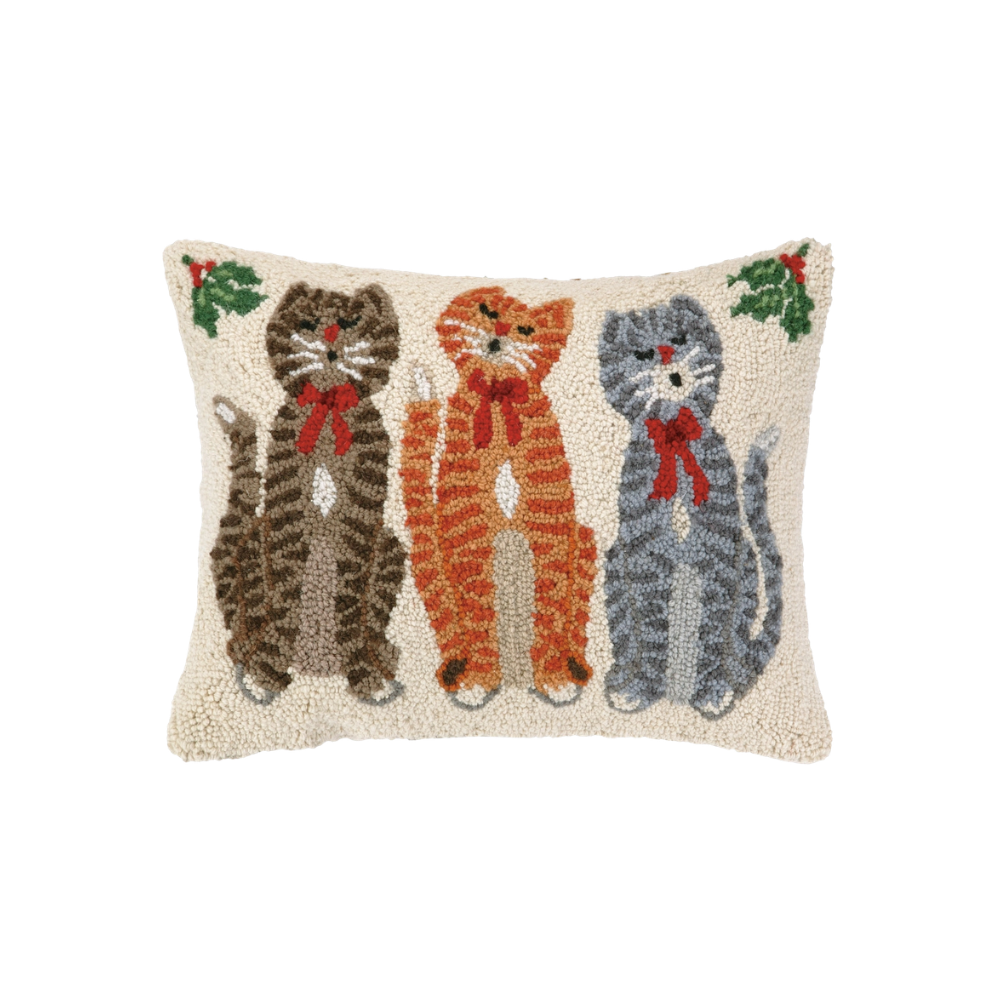 Caroling Cat Trio Hook Pillow
