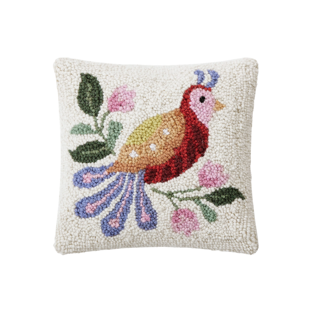 Spring Folk Bird Hook Pillow