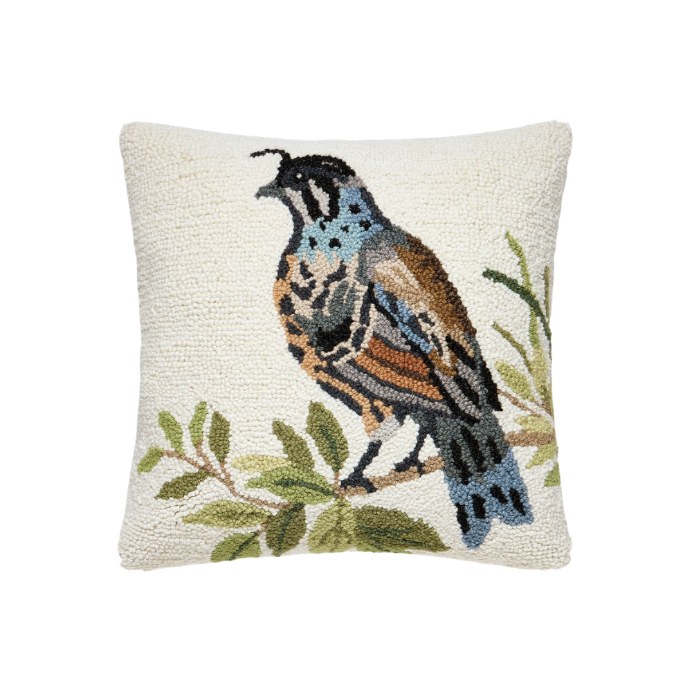 Quail Foliage Hook Pillow