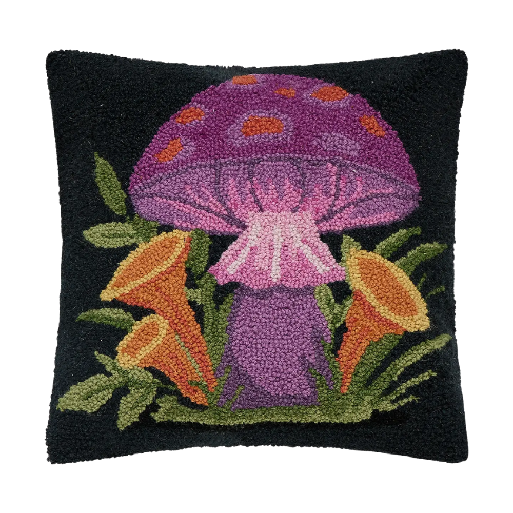 Enchanted Forest Mushrooms Hook Pillow