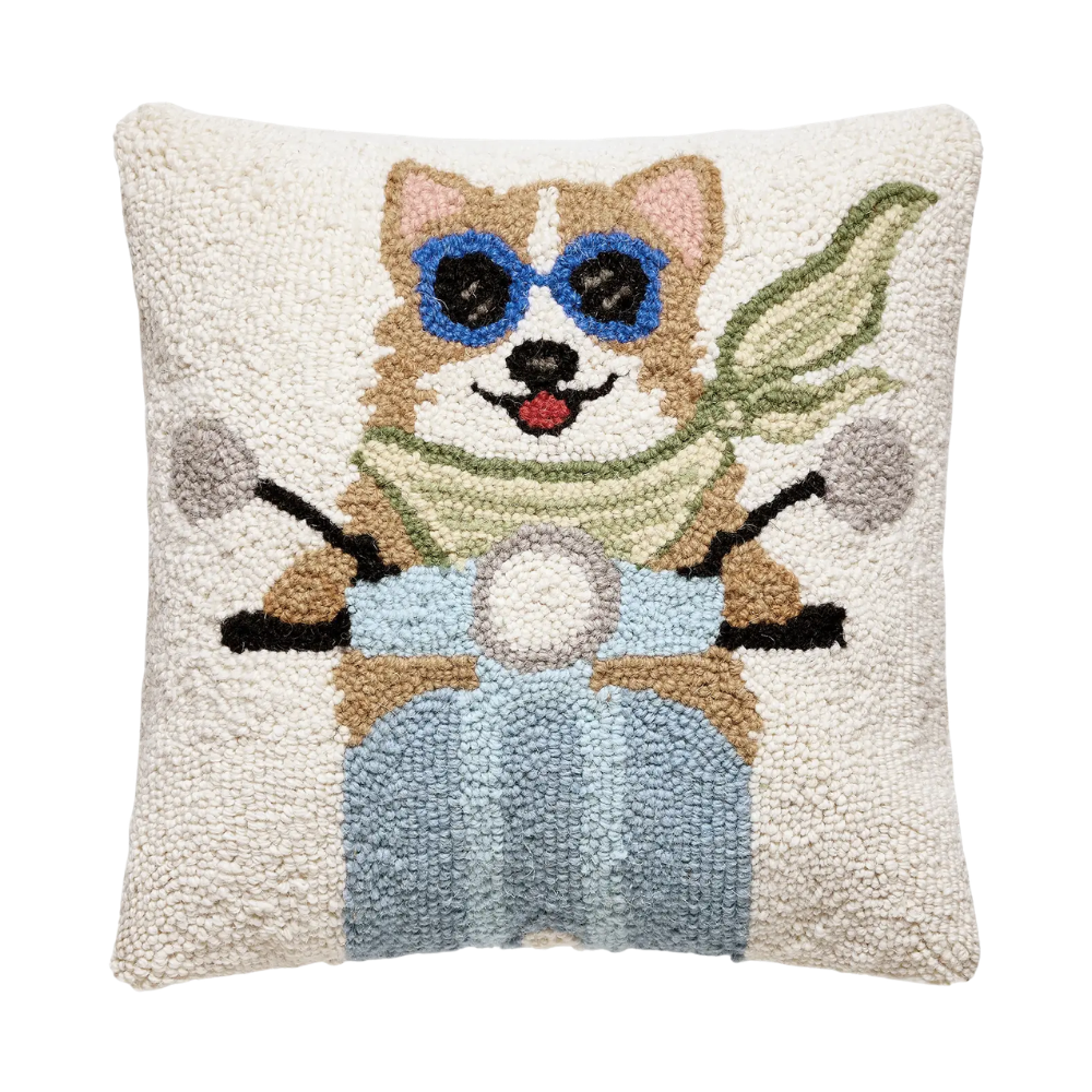 Chic Summer Corgi Hook Pillow