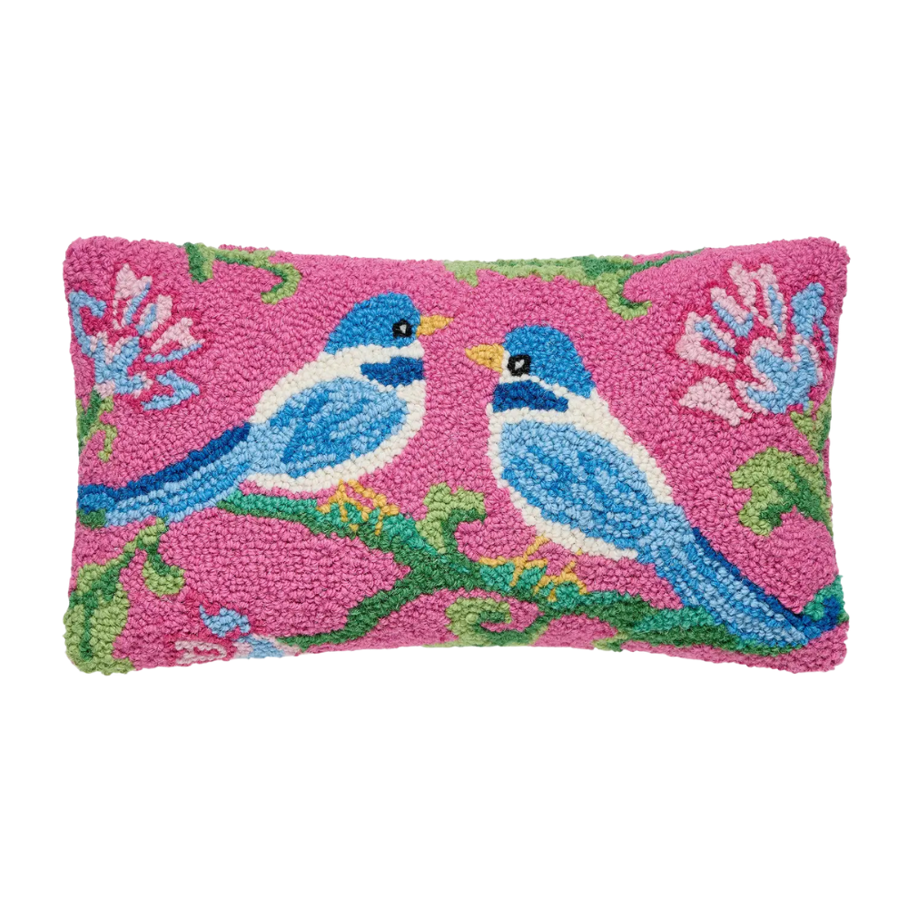 Chinoiserie Chickadees Hook Pillow