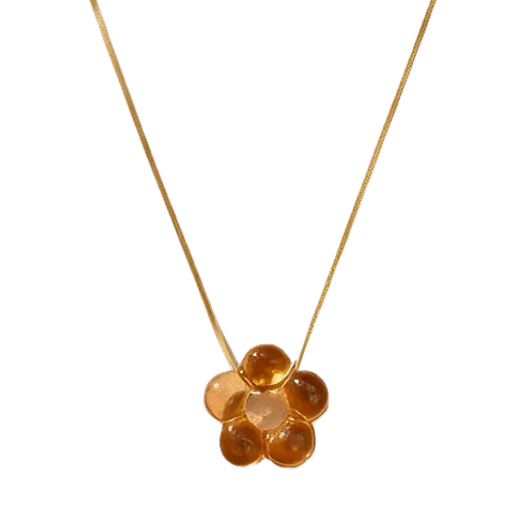 Dazy Glaze Necklace with Gold Chain