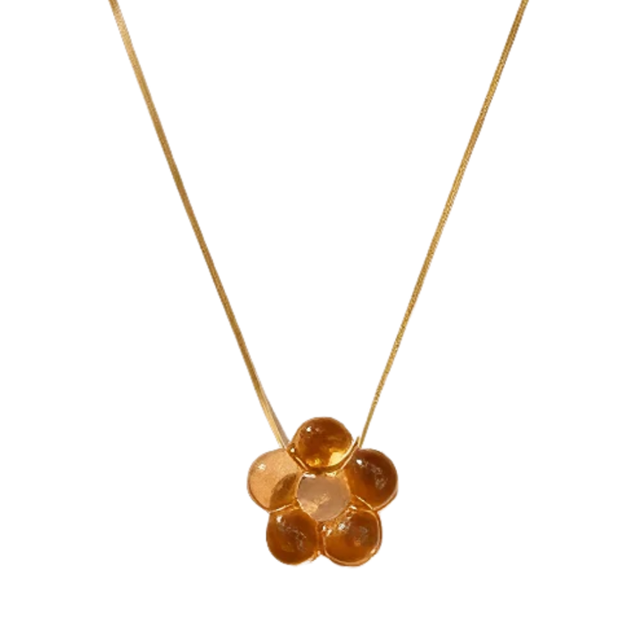 Dazy Glaze Necklace with Gold Chain