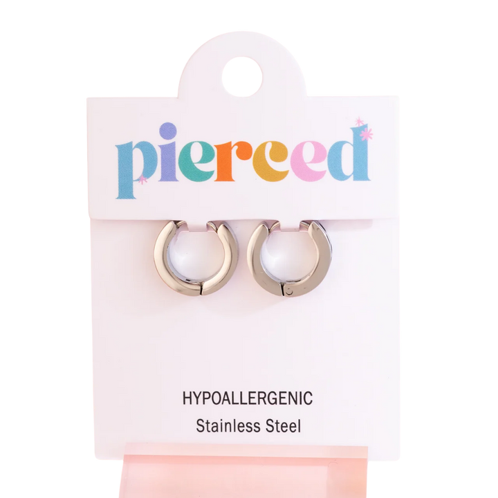 Silver Black & White Checkered Huggies