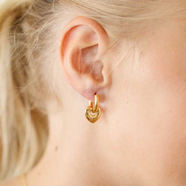 Bold Heart Hoop Earrings