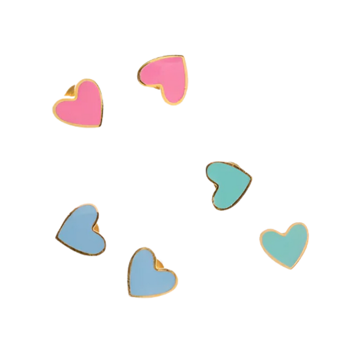 Enamel Heart Earrings