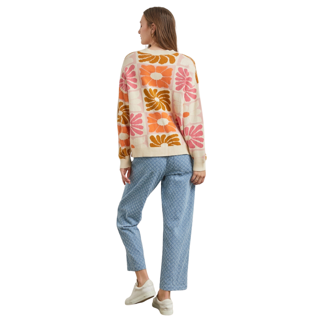 Floral Intarsia Sweater - Cream Multi