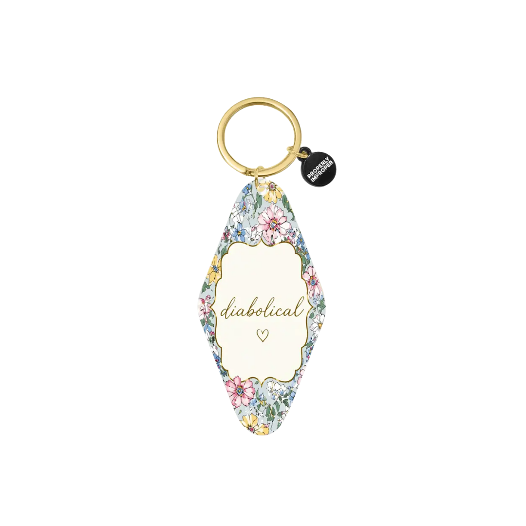 Diabolical Floral Printed Keychain