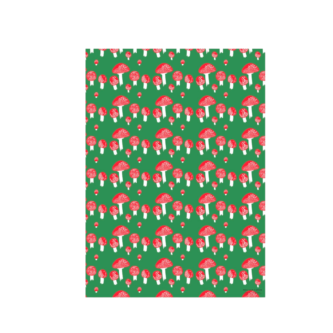 Festive Mushrooms Gift Wrap