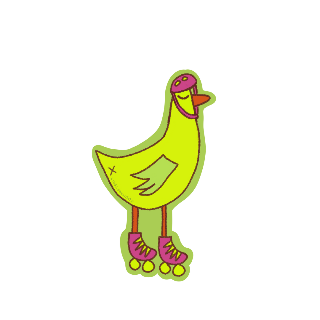 Ro the Roller Skating Bird Sticker