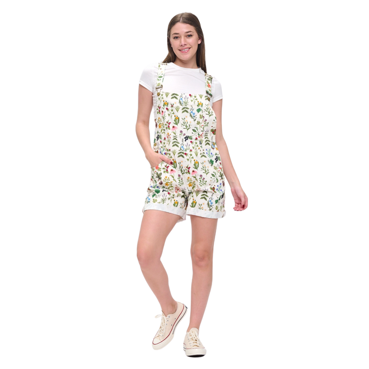 Floral Garden Print Shortalls