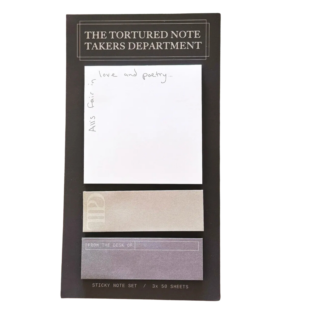 The Tortured Note Takers Department Sticky Note Set