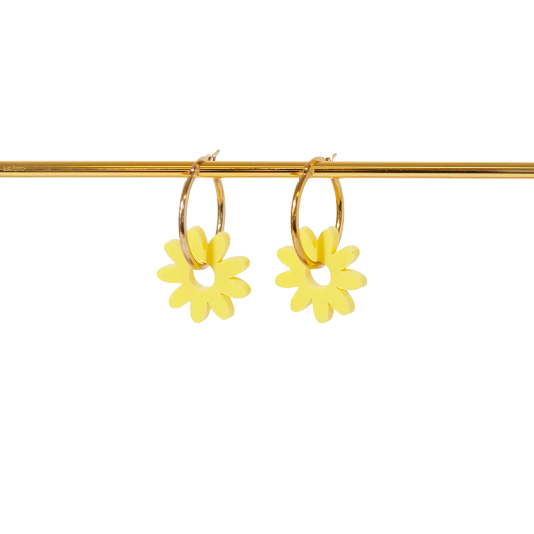 Marguerite Daisy Hoop Earrings