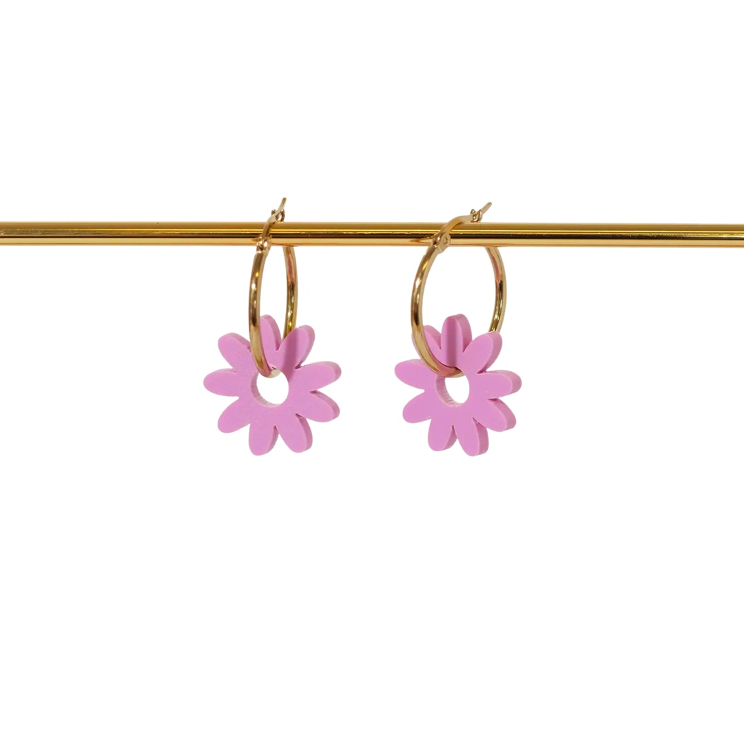 Marguerite Daisy Hoop Earrings