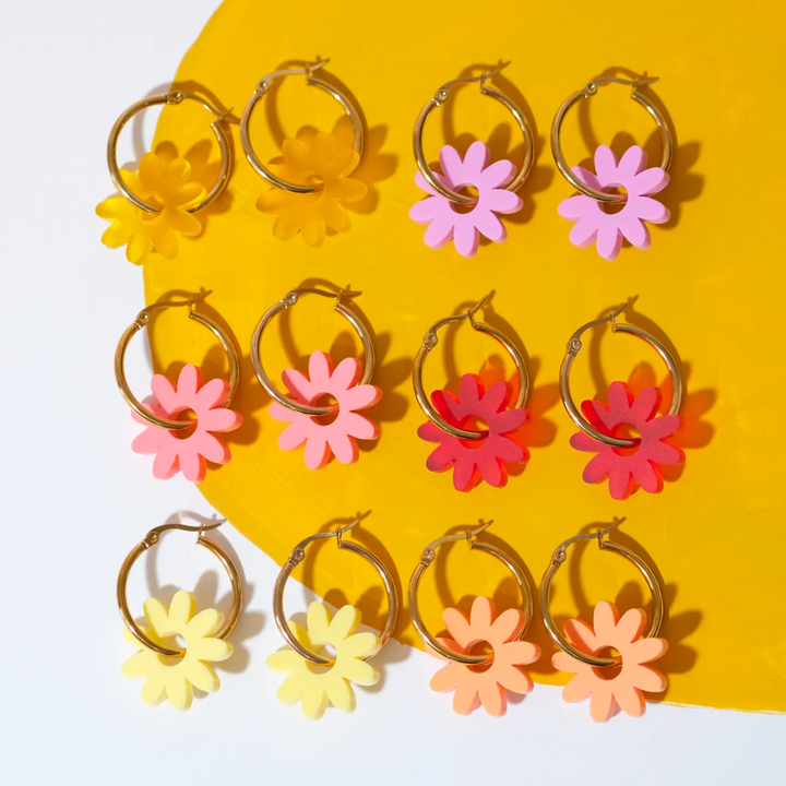 Marguerite Daisy Hoop Earrings