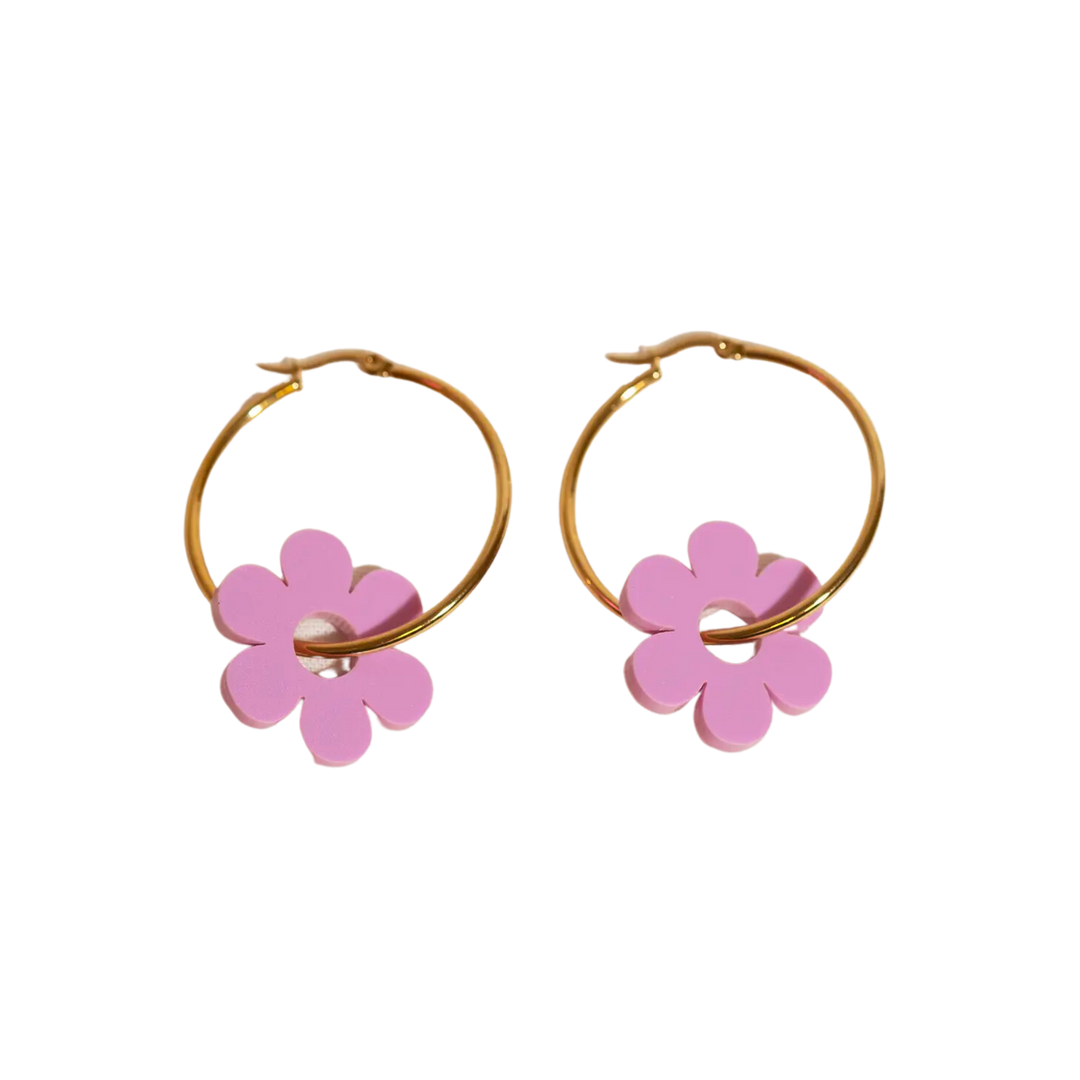 Daisy Hoop Earrings