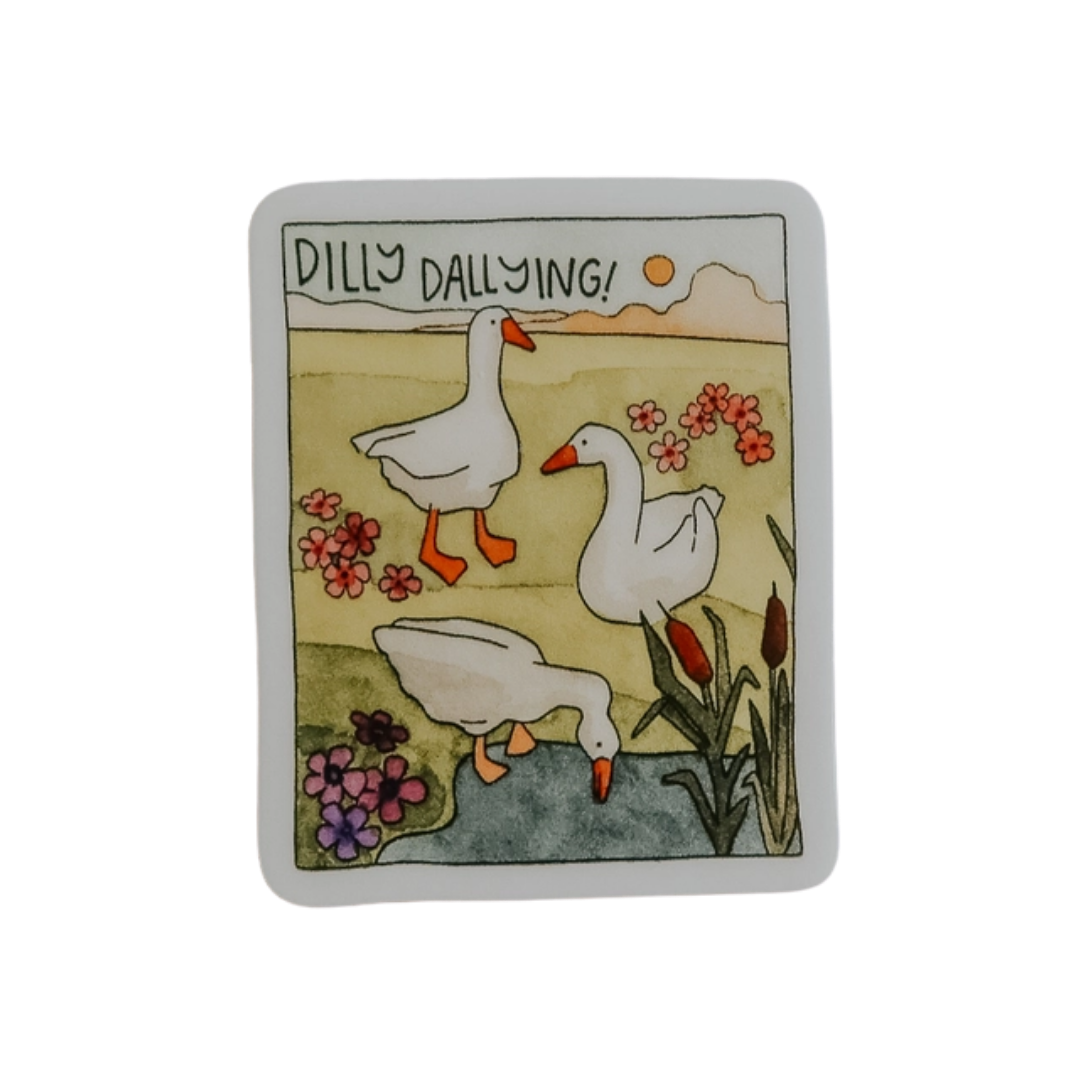 Mini Dilly Dallying Geese Sticker