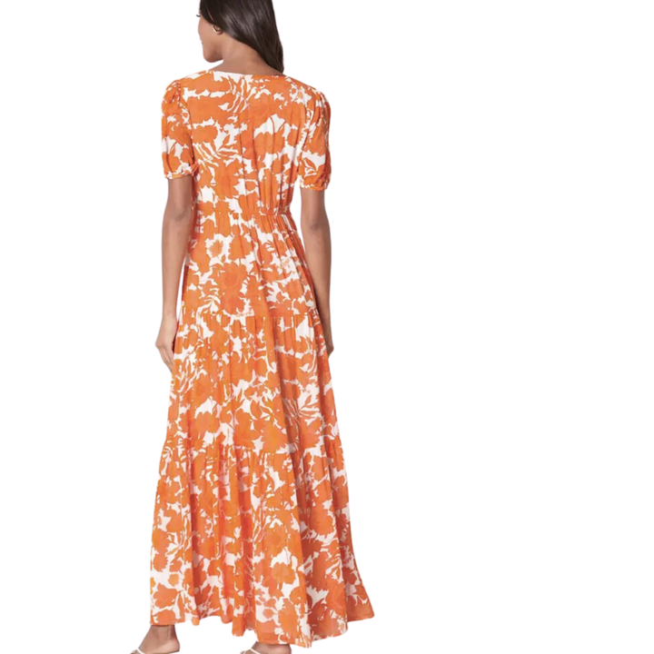 Tangelo Floral Monaco Tiered Maxi Dress