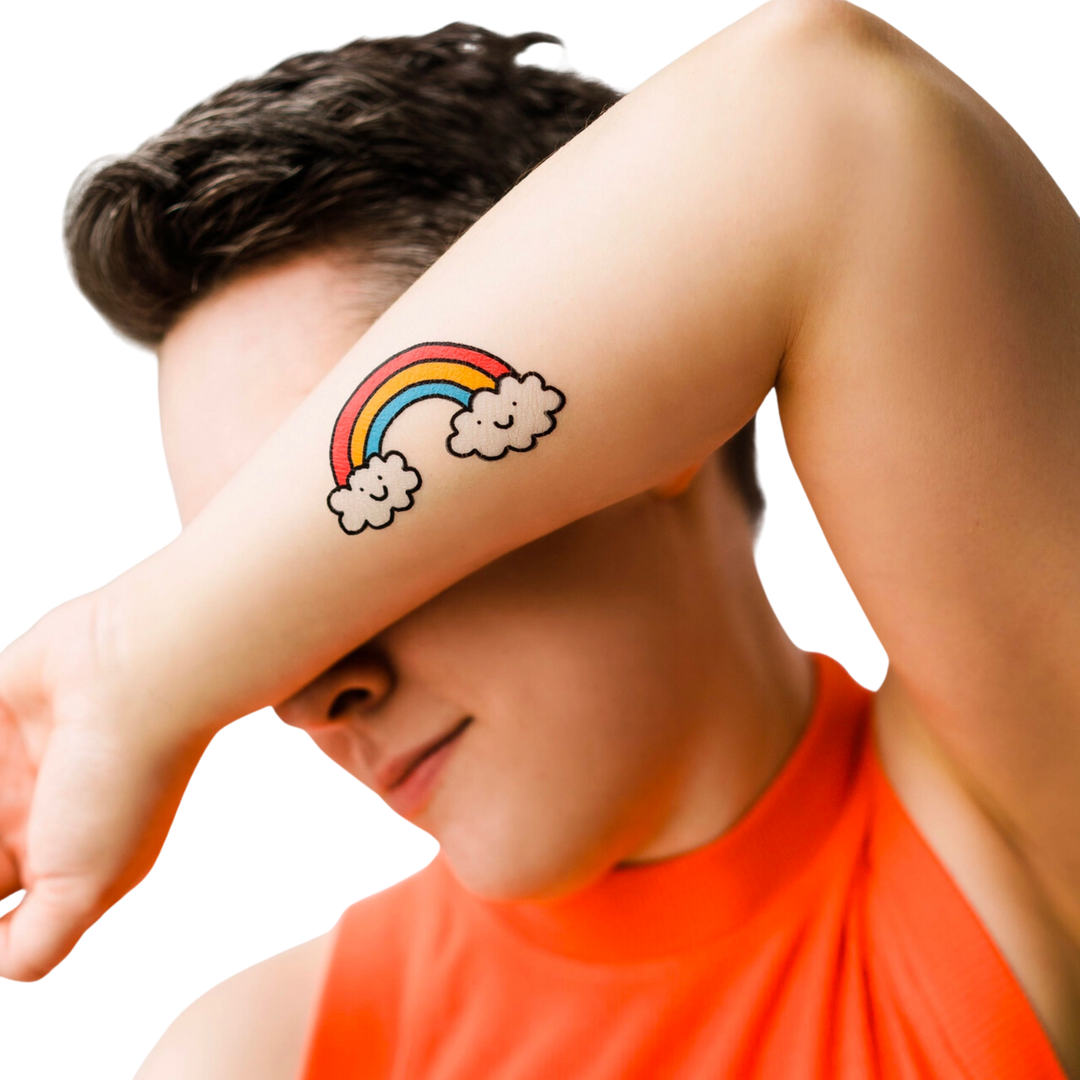 Cheery Rainbow Tattoo Pair