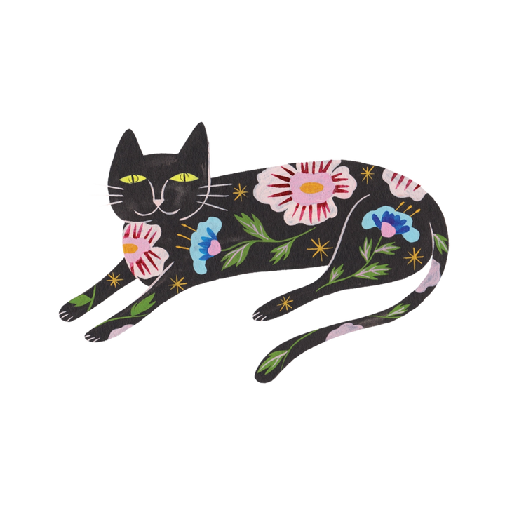 Flower Cat Tattoo Pair