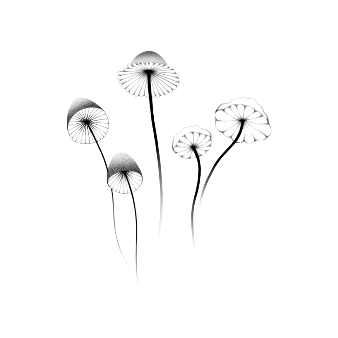 Mushroom Tattoo Pair