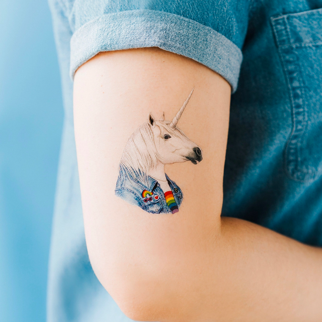 Cool Unicorn Tattoo Pair