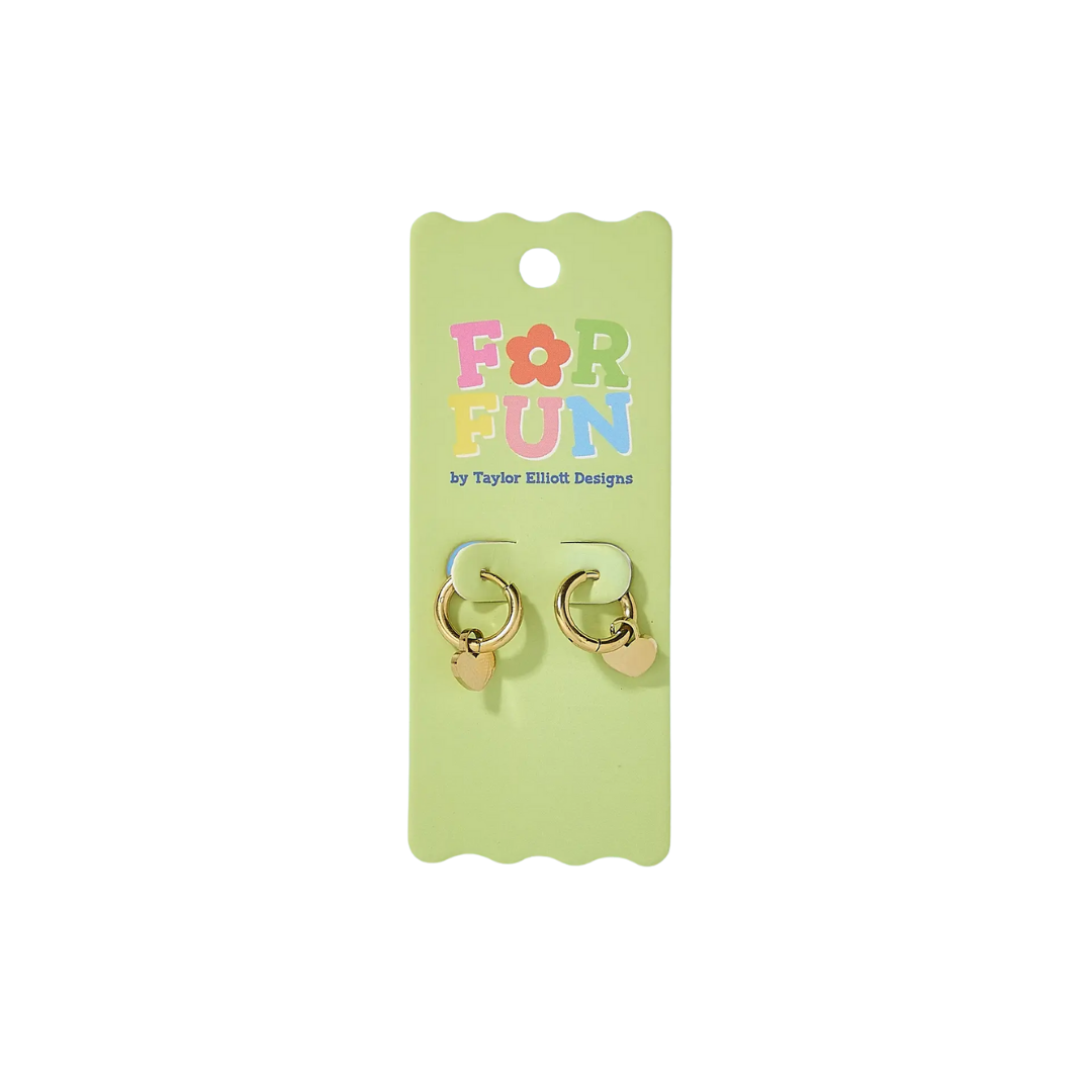 Collins Heart Charm Huggie Earrings